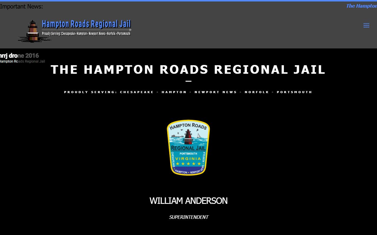 Hampton Roads Regional Jail historical records lookup closure notice